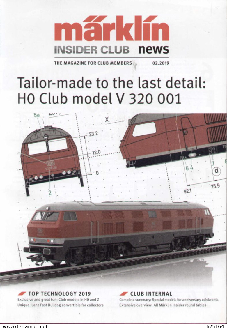 Catalogue MÄRKLIN 2019 .02 Insider Club News - Modell  V 320 001 - English