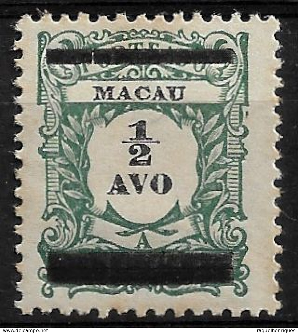 MACAU 1910 Postage Due Stamps Overprinted - ERROR INVERTED SURC. Md#141 MH (NP#70-P14-L8) - Ungebraucht