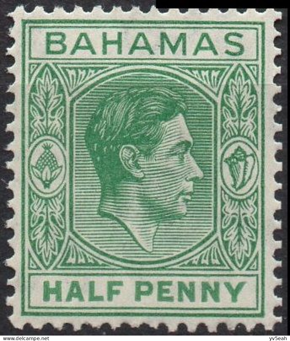 BAHAMAS/1938/MNH/SC#100/KING GEORGE VI / KGVI / 1/2p GREEN - 1859-1963 Colonie Britannique