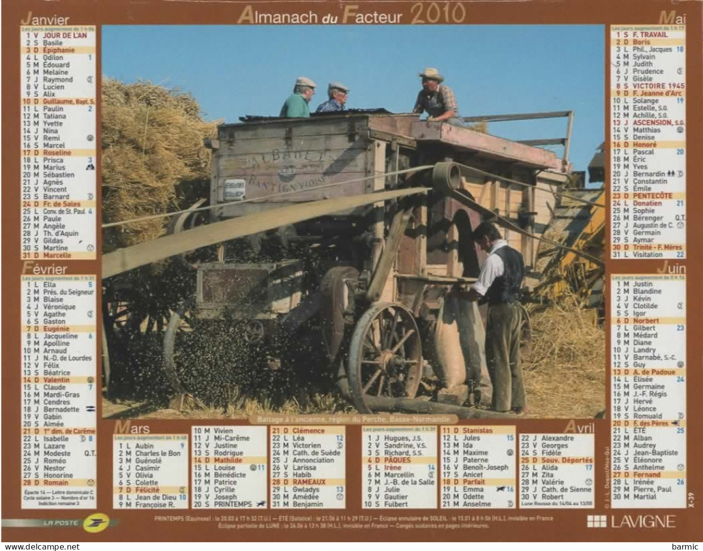 CALENDRIER ANNEE 2010, COMPLET, TRAVAUX DES CHAMPS  COULEUR REF 14406 - Groot Formaat: 2001-...