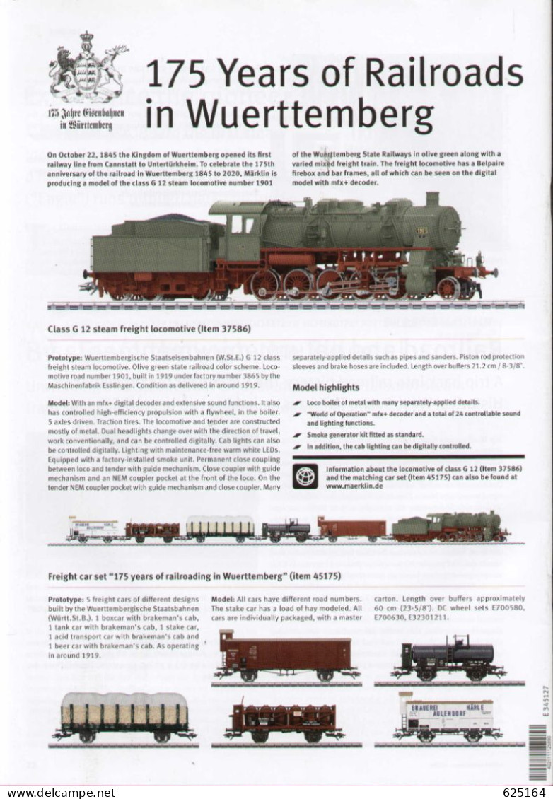 Catalogue-revue MÄRKLIN 2020 .02 Insider Club News - Modell  Steam Locos - English