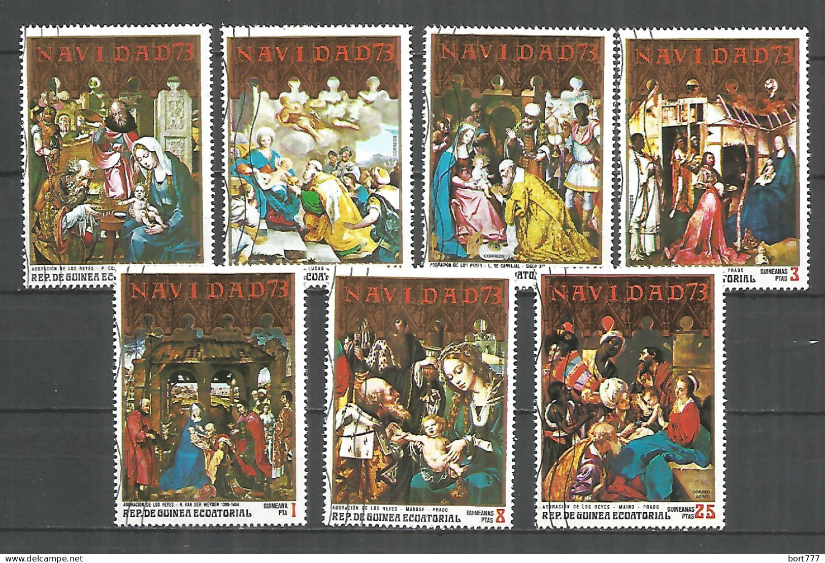 Equatorial Guinea 1973 Year , Used Stamps Painting Religion - Äquatorial-Guinea
