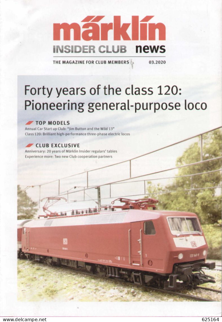 Catalogue-revue MÄRKLIN 2020 .03 Insider Club News - Modell  40° Class 120 - Inglese