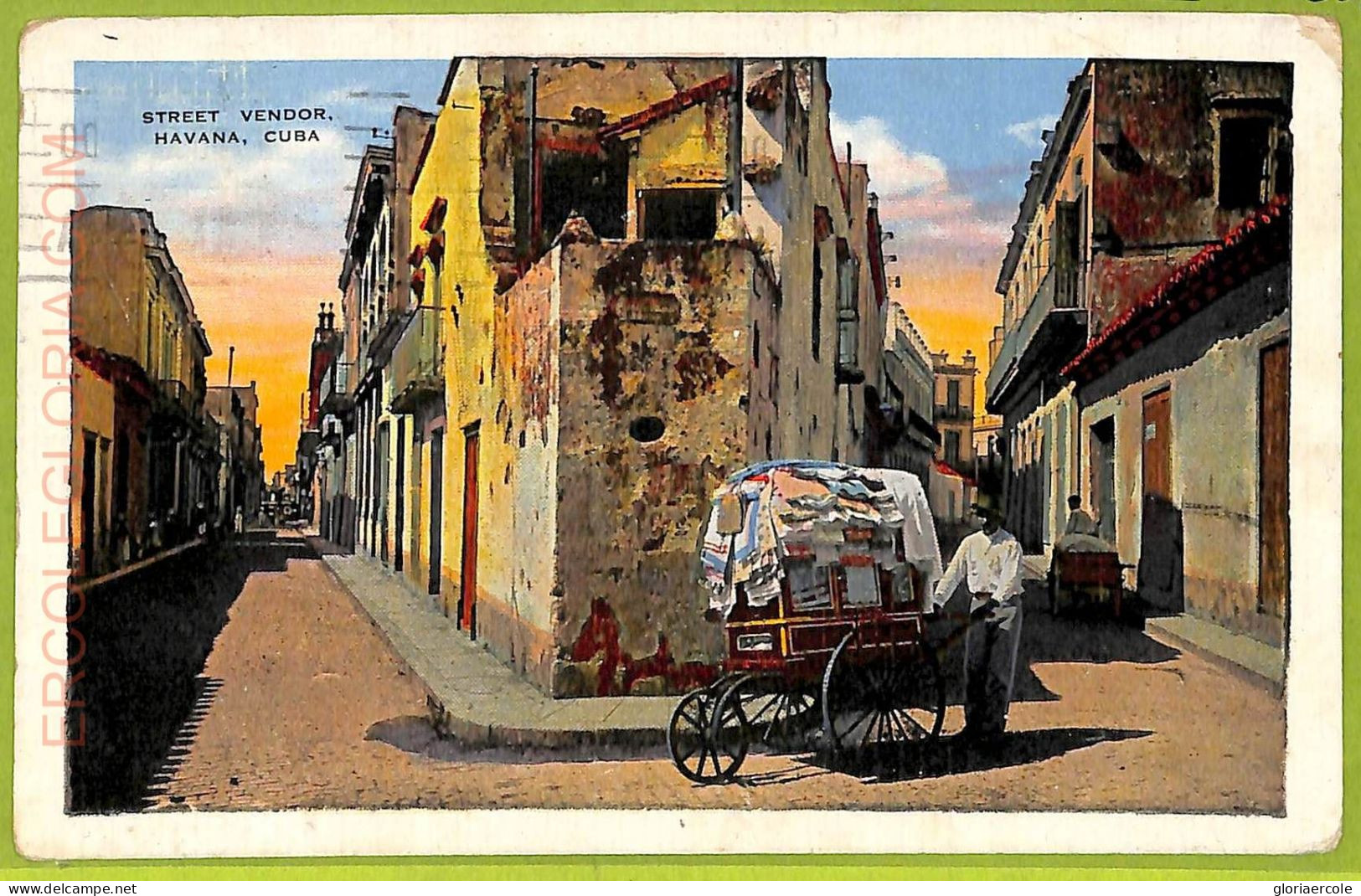 Aa6040 - CUBA - Vintage Postcard - Street Vendor - Cuba