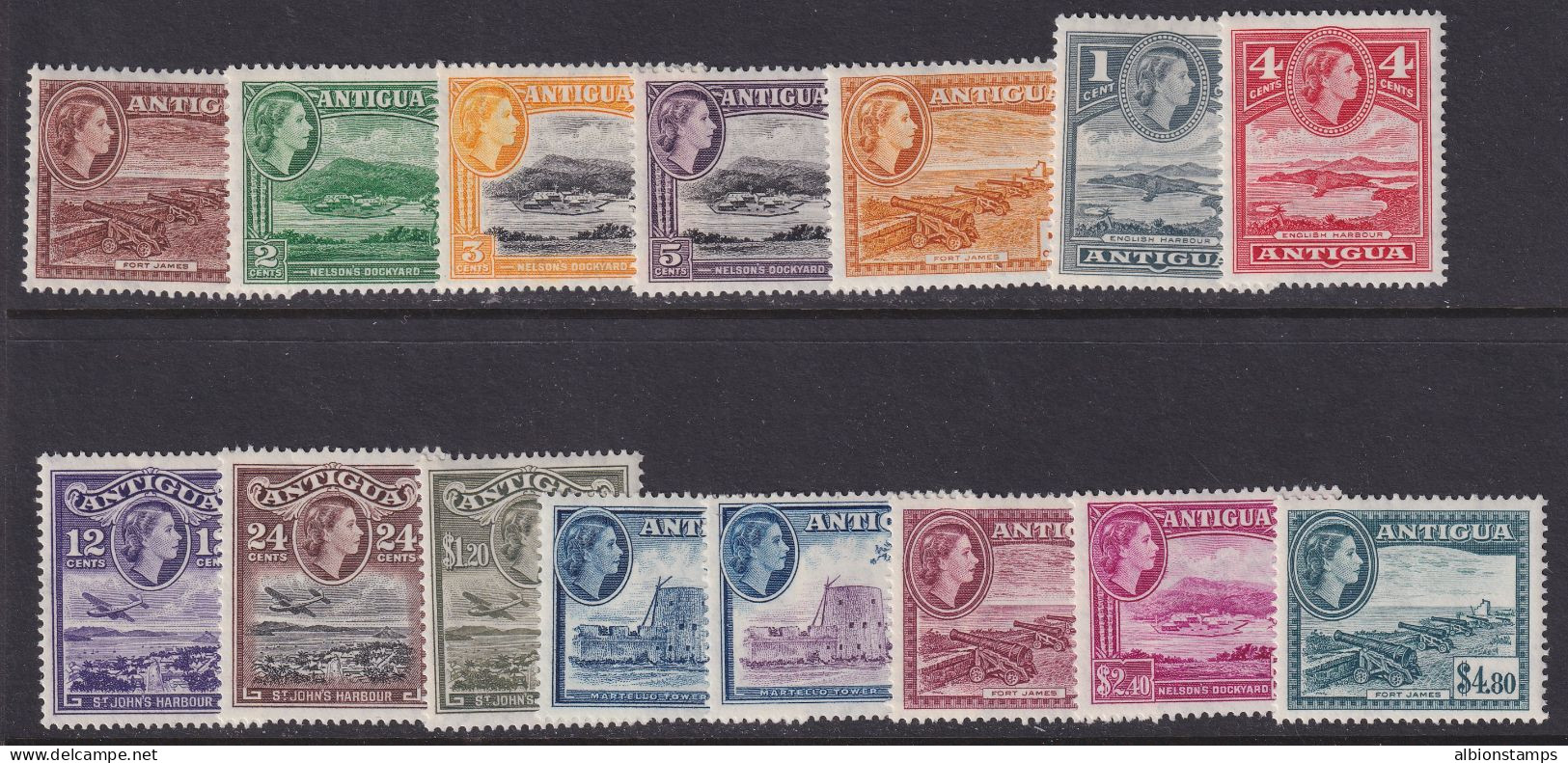 Antigua, Scott 107-121 (SG 120a-134), MLH - 1858-1960 Colonia Britannica