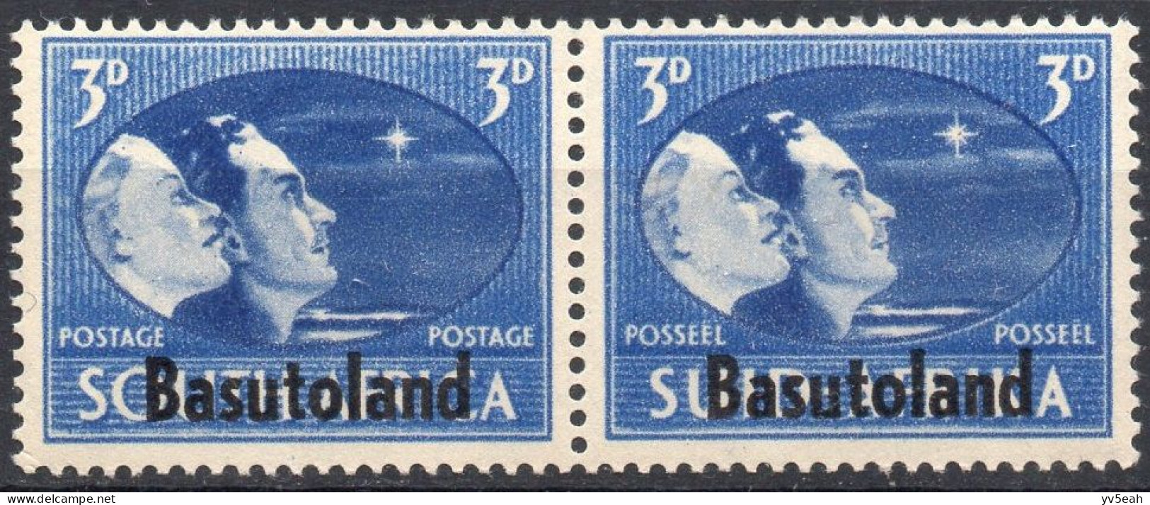 BASUTOLAND/1945/MNH/SC#31/SOUTH AFRICA OVERPRINTED PAIR / 3p ULTRA & DP. ULTRA - 1933-1964 Colonie Britannique