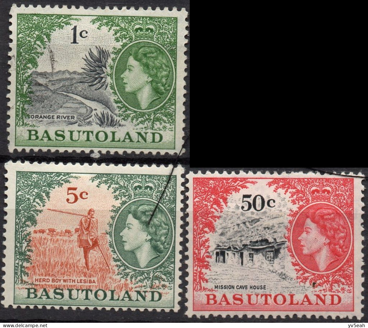 BASUTOLAND/1961-63/MH/SC#73. 77, 81/ QUEEN ELIZABETH II / QEII/ PICTORIAL / CENTS / PARTIAL SET / WMK 4 - 1933-1964 Kolonie Van De Kroon