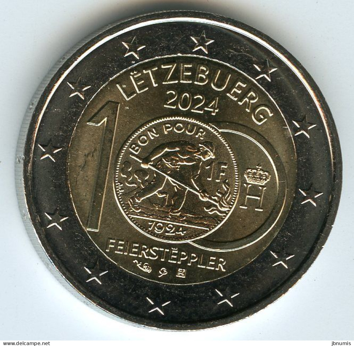 Luxembourg 2 Euro 2024 100 Ans Du 1 Franc 1924 Feierstëppler Bon Pour UNC - Luxemburgo