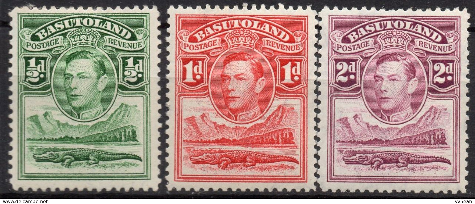 BASUTOLAND/1938/MH/SC#18-19,21/ KING GEORGE VI / KGVI / COCODRILE / PARTIAL SET - 1933-1964 Kolonie Van De Kroon