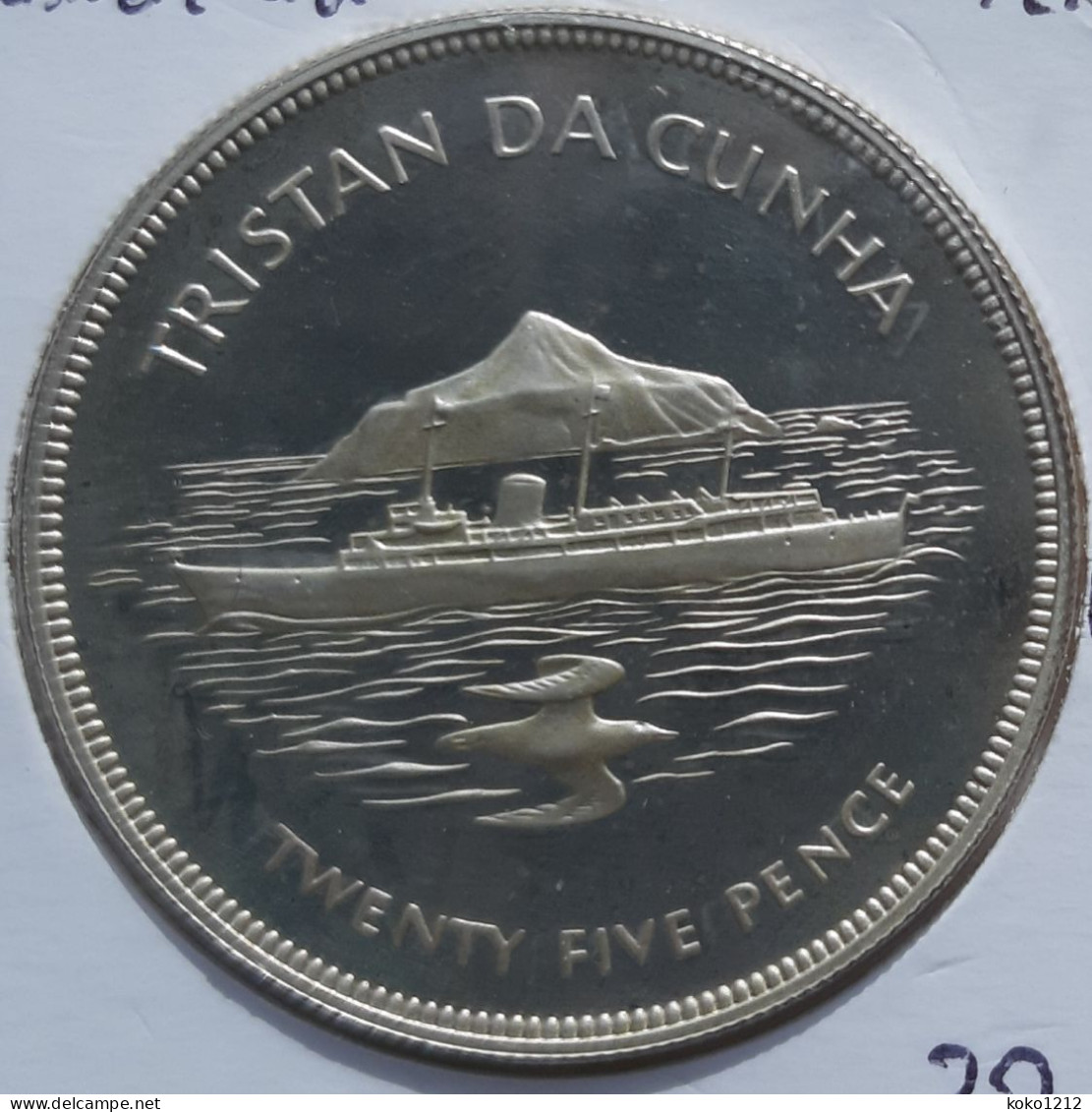 Tristan Da Cunha 25 Pence 1977 SILVER - Kolonies