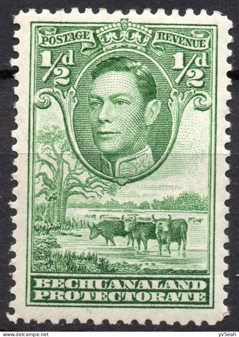 BECHUANALAND PROTECTORATE/1947/MNH/SC#124/KING GEROGE VI / KGVI / CATTLE AND BAOBAB / 1/2p GREEN - 1885-1964 Protectorat Du Bechuanaland