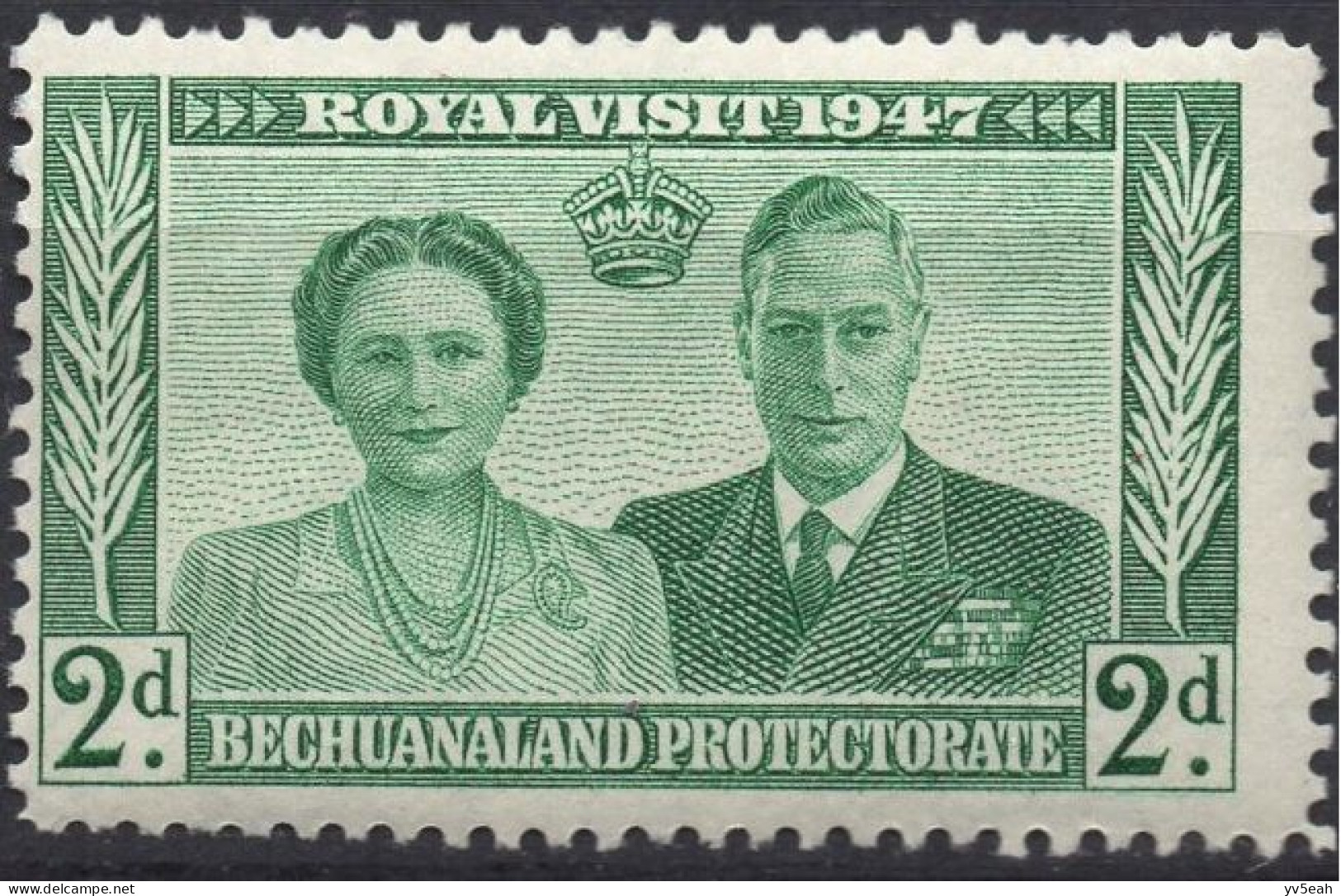 BECHUANALAND PROTECTORATE/1947/MNH/SC#144/KING GEORGE VI/ KGVI /ROYAL FAMILY VISIT ISSUED / 2p GREEN - 1885-1964 Bechuanaland Protectorate