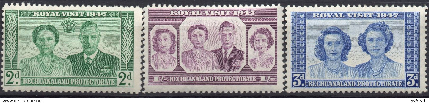 BECHUANALAND PROTECTORATE/1947/MNH/SC#144-6/KING GEORGE VI/ KGVI /ROYAL FAMILY VISIT ISSUED / PARTIAL SET - 1885-1964 Protectorado De Bechuanaland