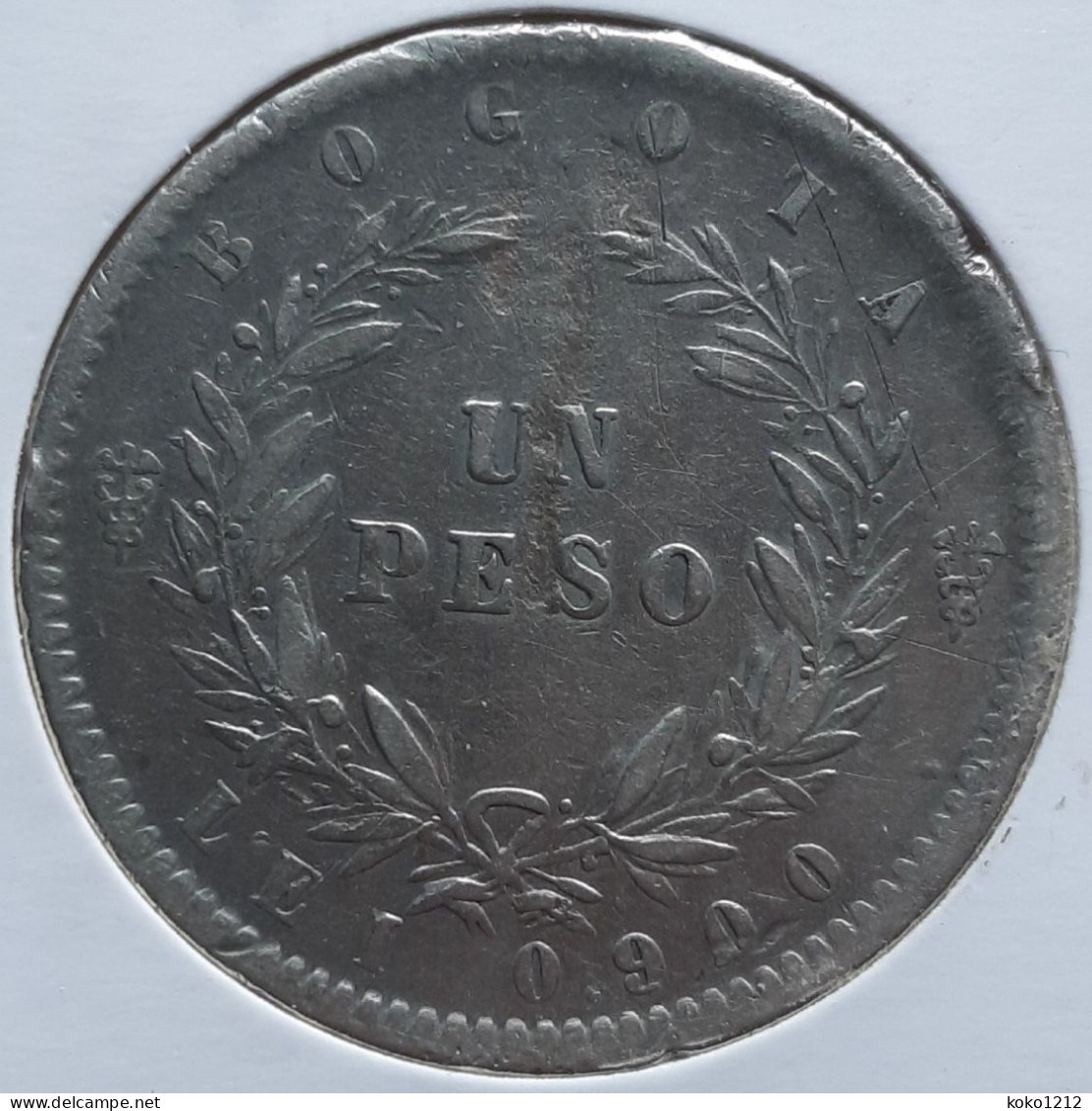 Republica De La Nueva Granada 1 UN Peso 1857 Bogota Silver - Colombia