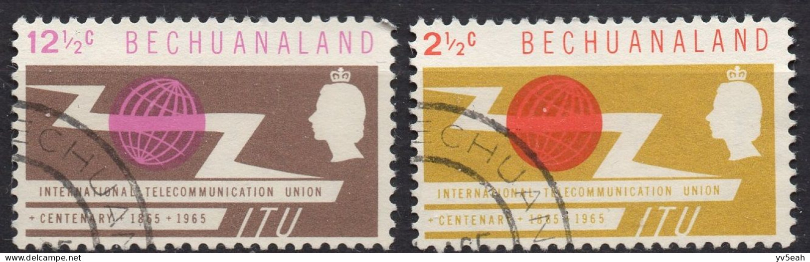 BECHUANALAND PROTECTORATE/1965/USED/SC#202-3/ ITU ISSUE / INTERNATIONAL COMMUNICATION UNION / FULL SET - 1885-1964 Herrschaft Von Bechuanaland