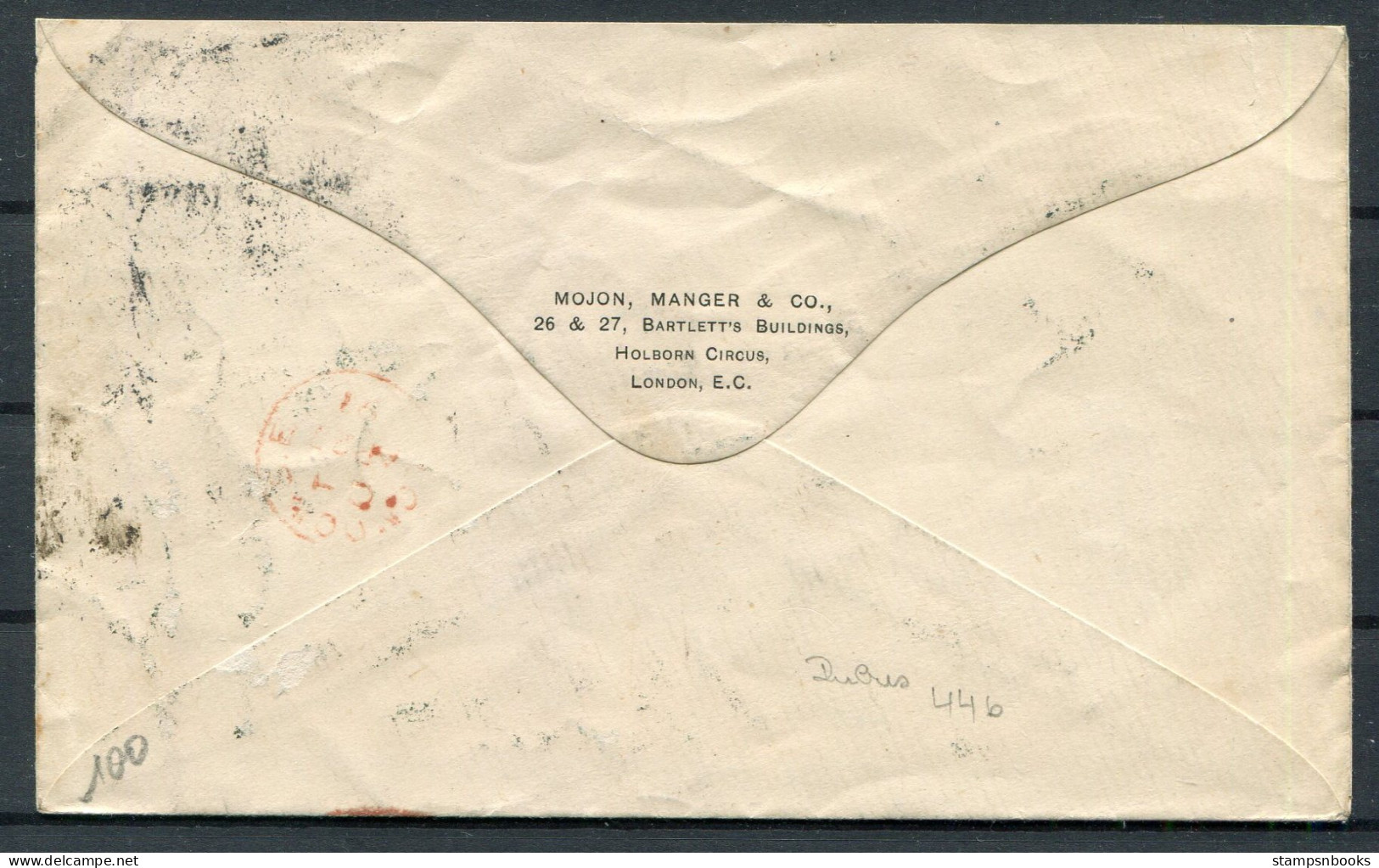 1891 GB London "Hoster" Mojon, Manger & Co. Cover - Sydenham  - Briefe U. Dokumente