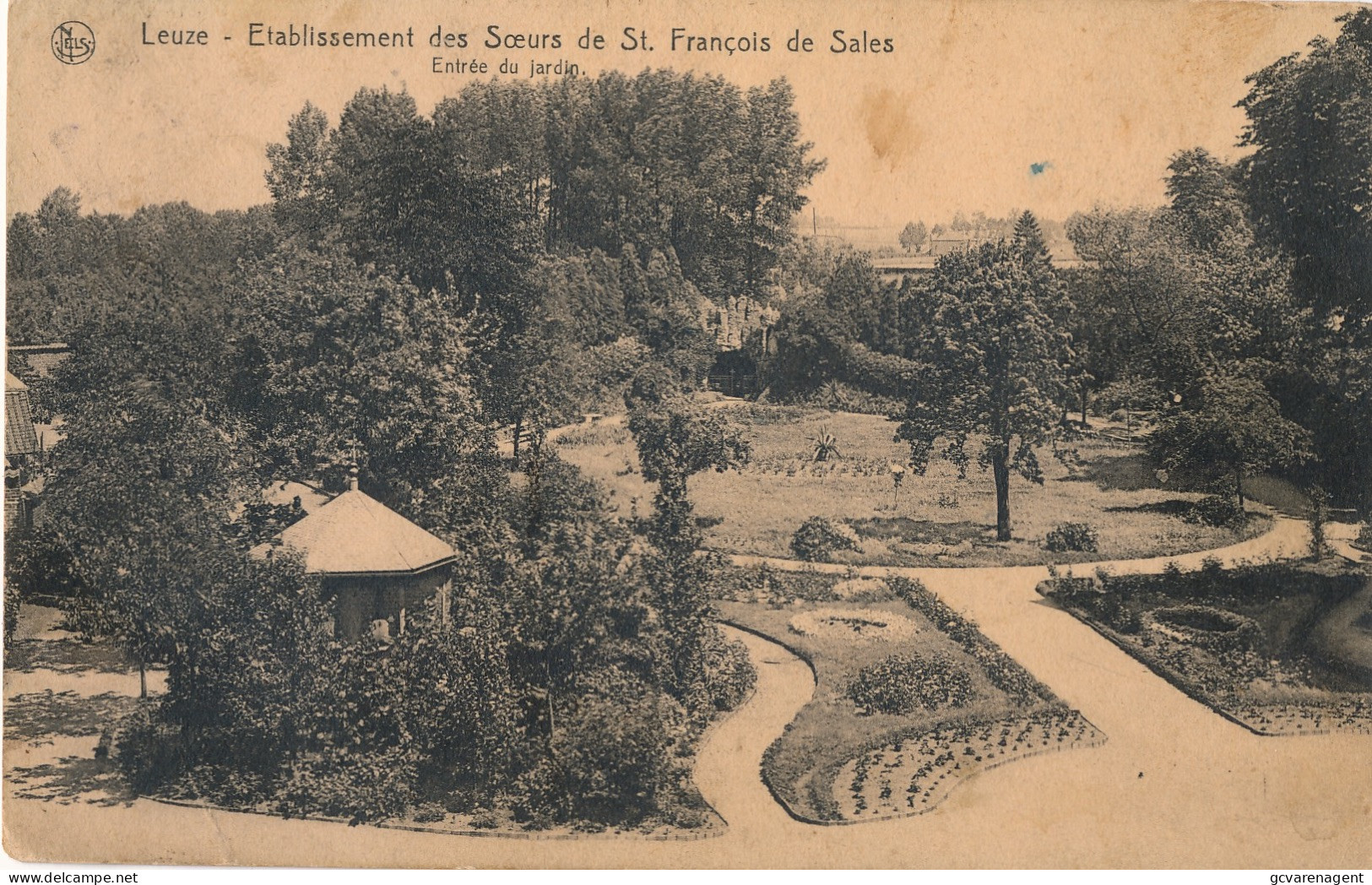 LEUZE  ETABLISSEMENT  DES SOEURS DE ST.FRANCOIS DE SALES   ENTREE DU JARDIN          2 SCANS - Leuze-en-Hainaut