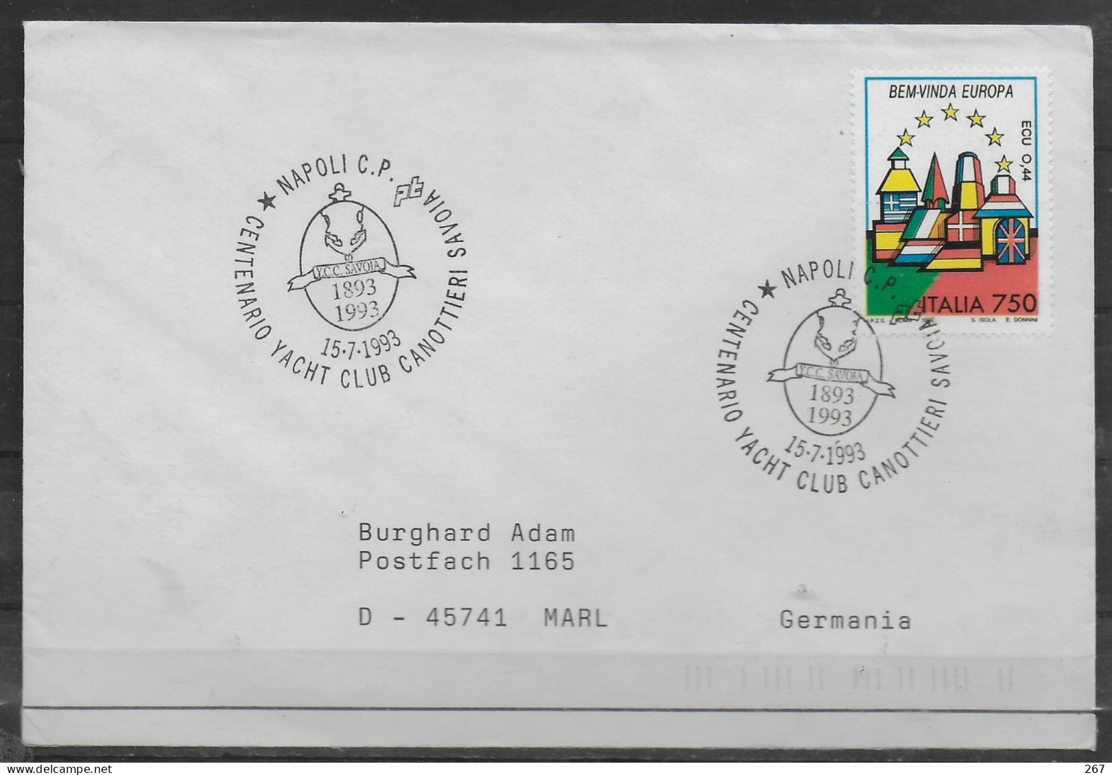 ITALIE  Lettre  1993 Napoli Canoe - Canoa