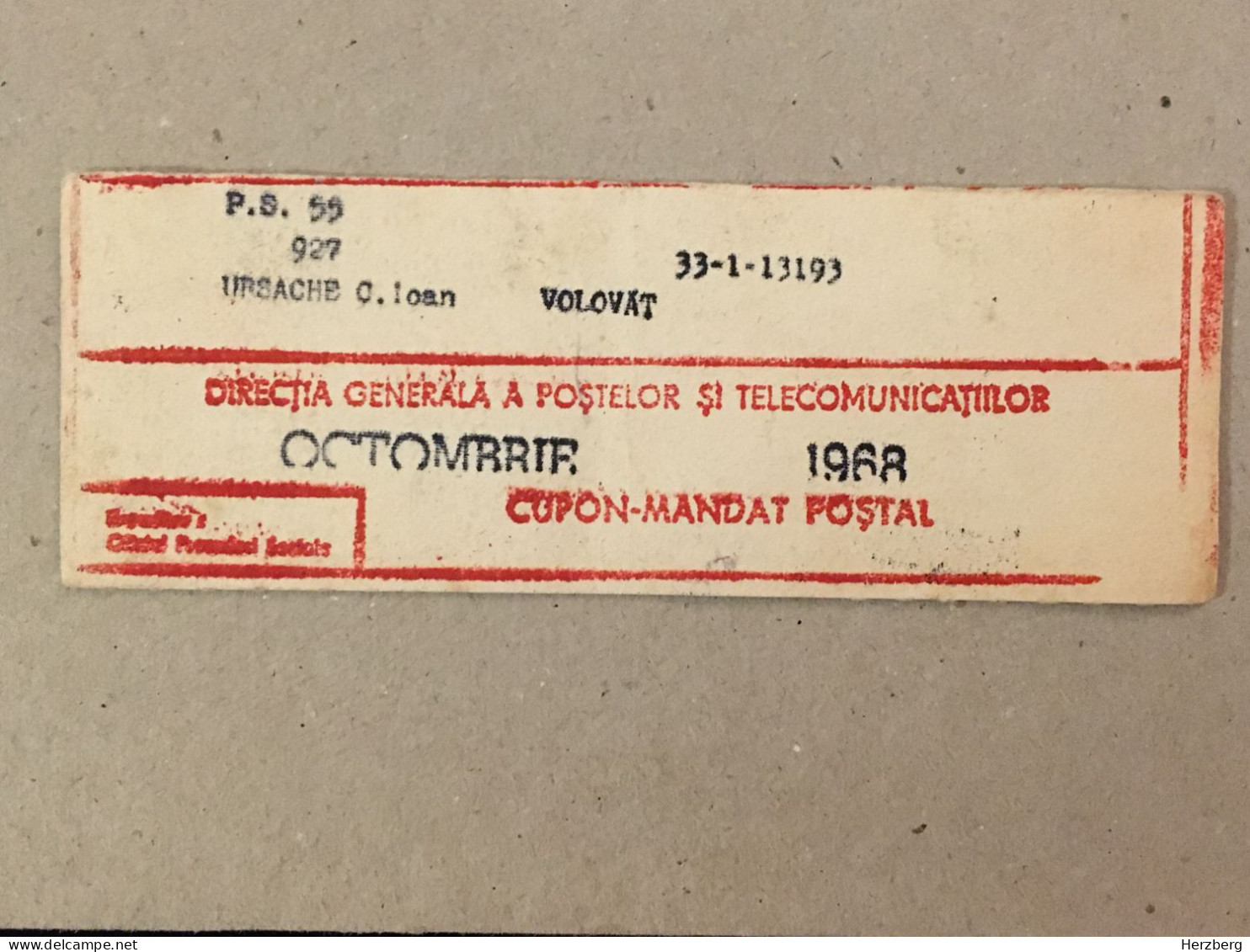 Romania Rumanien Roumanie - Cupon Mandat Postal Coupon Mandate Postauftrag - Suceava 1968 - Brieven En Documenten