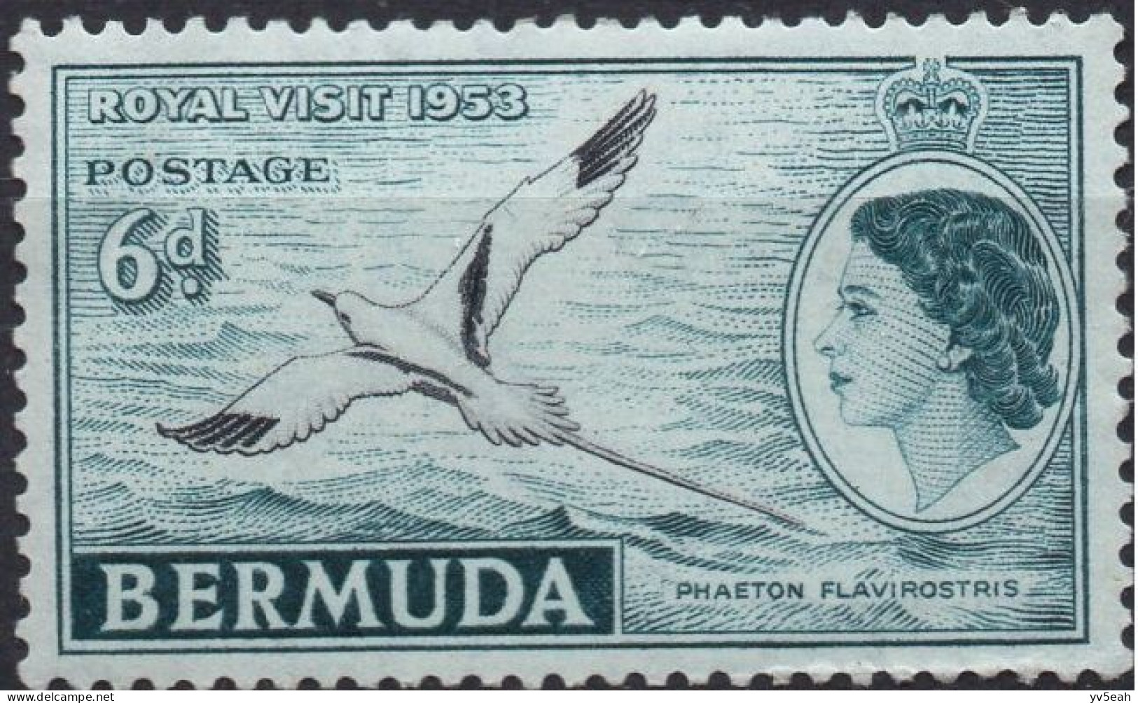 BERMUDA/1953/MH/SC#163/ VISIT OF QUEEN ELIZABETH II & DUKE OF EDINBURGH / QEII / BIRDS - Bermudes