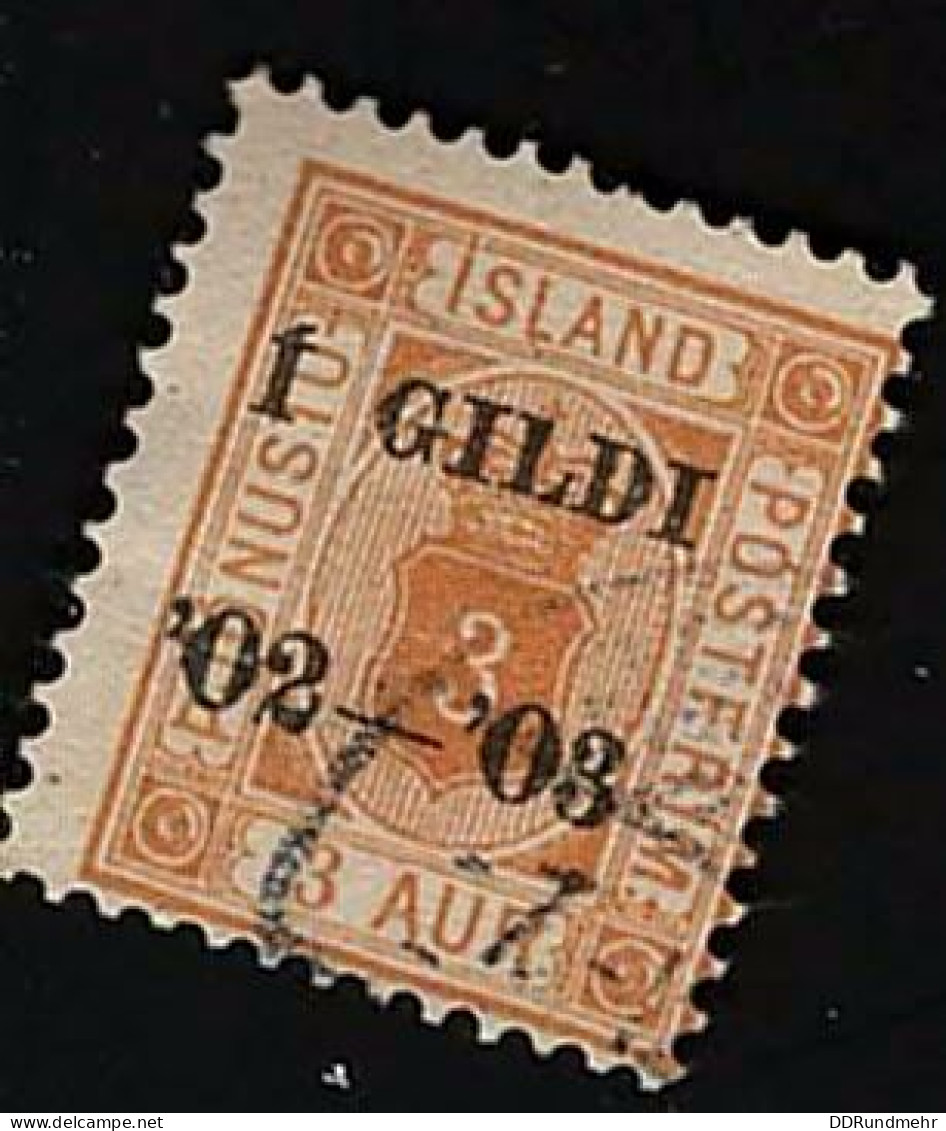 1902 Gildi  Michel IS D10B Stamp Number IS O20 Yvert Et Tellier IS S10(A) Stanley Gibbons IS O94 Used - Dienstmarken
