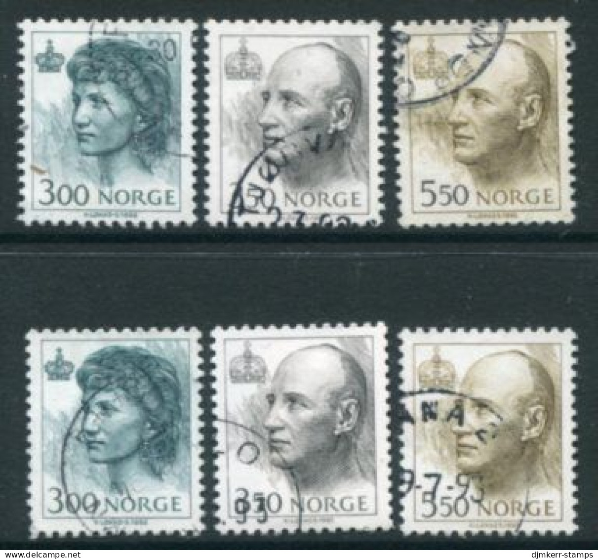 NORWAY 1993 Definitive: King Harald V And Queen Sonja On Both Papers Used.   Michel 1116-118x,y - Used Stamps