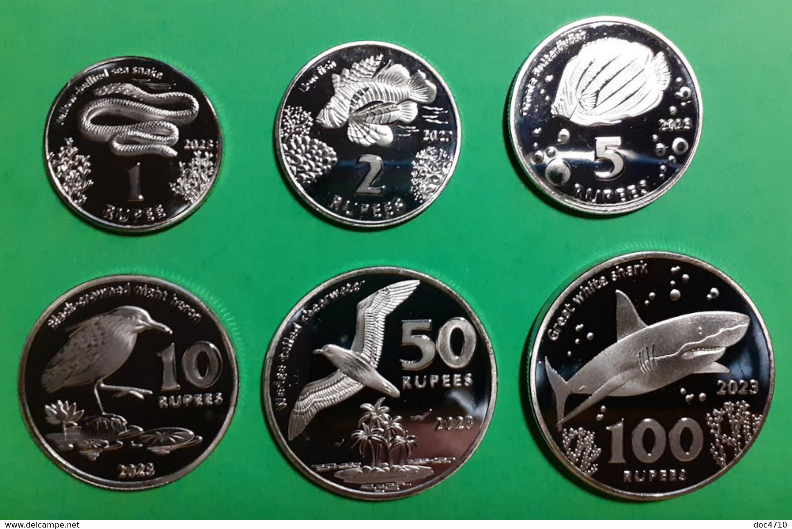 Cocos (Keeling) Islands 1-100 Rupees 2023, Set 6, Fauna-fish, Bird, Unc Prf - Altri & Non Classificati