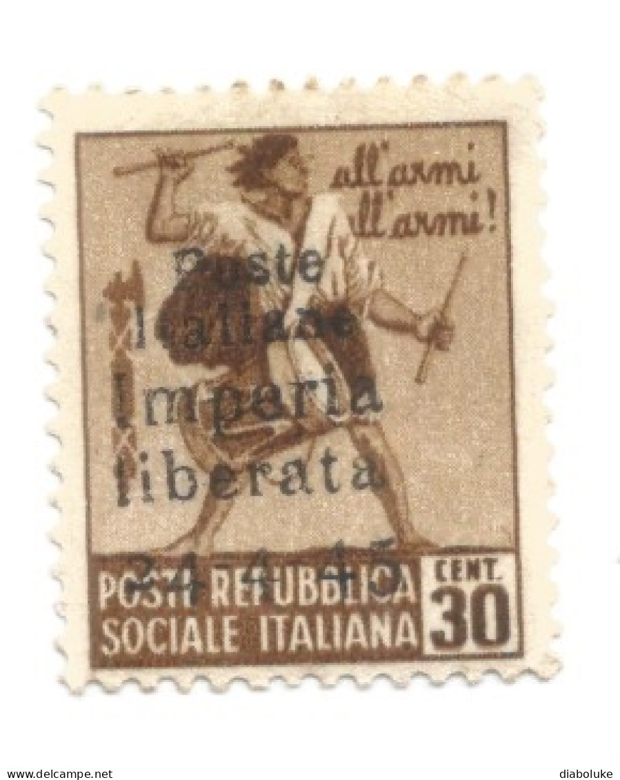 (REGNO D'ITALIA) 1945, IMPERIA LIBERATA - Francobollo Nuovo Linguellato (CAT. SASSONE N. 5) - Centraal Comité Van Het Nationaal Verzet (CLN)
