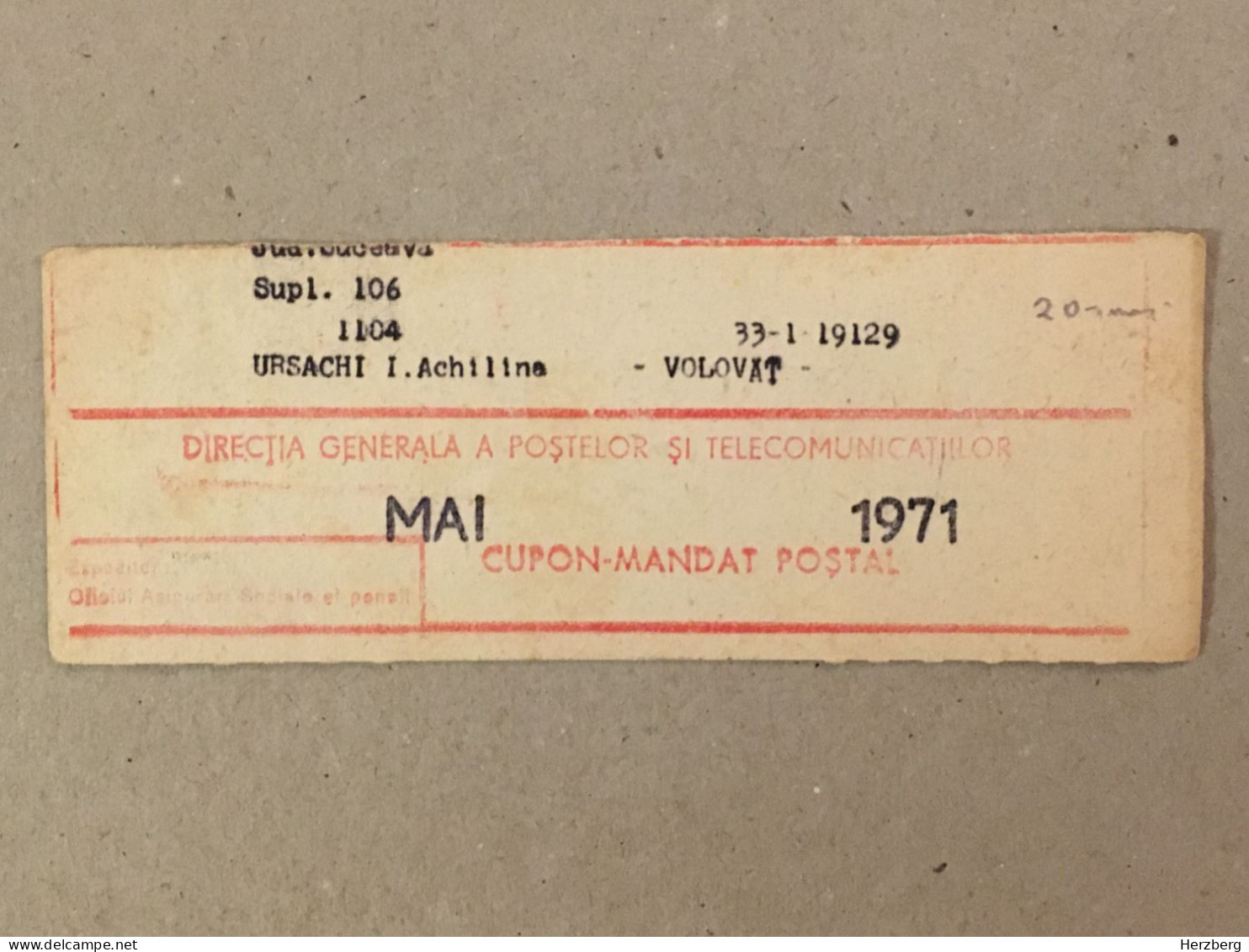 Romania Rumanien Roumanie - Cupon Mandat Postal Coupon Mandate Postauftrag - Suceava 1971 - Briefe U. Dokumente