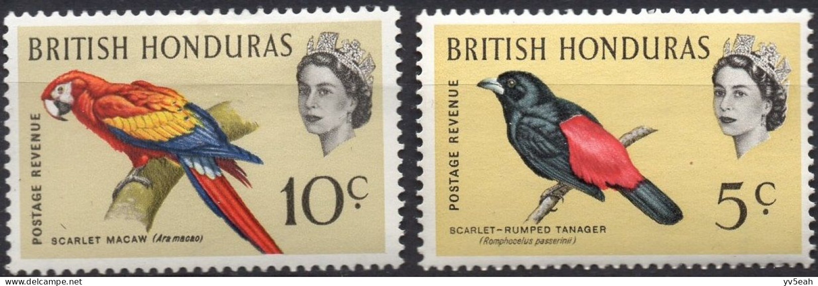 BRITISH HONDURAS/1962/MNH/SC#171-2/QUEEN ELIZABETH II /QEII / BIRDS / SHORT SET - British Honduras (...-1970)