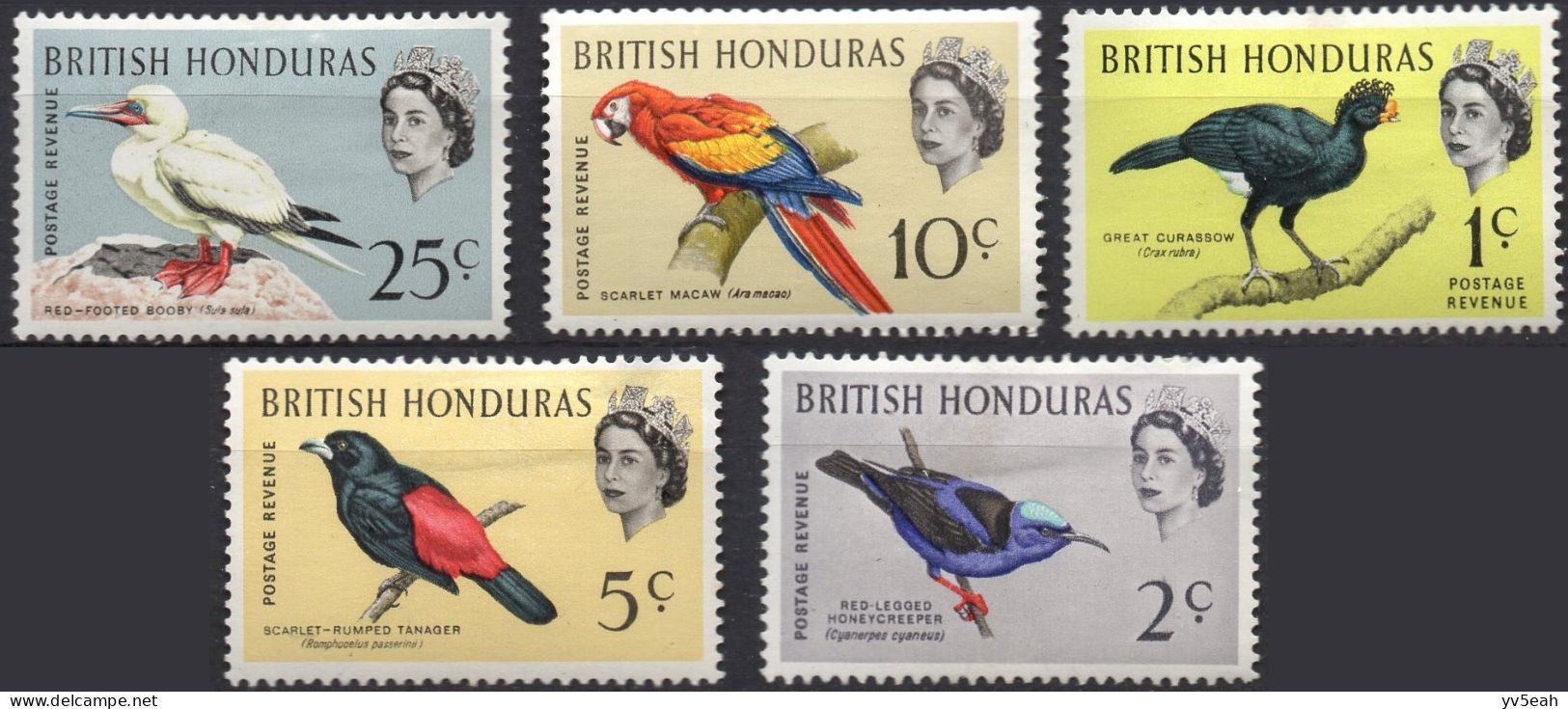 BRITISH HONDURAS/1962/MH/SC#167-8, 171-2, 174/QUEEN ELIZABETH II /QEII / BIRDS / SHORT SET - Honduras Britannique (...-1970)