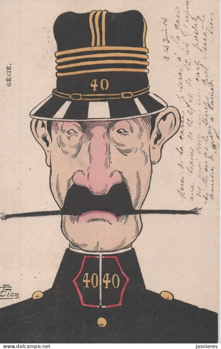 CPA  LION Gustave - Caricature Politique - Génie - 1904 - Lion