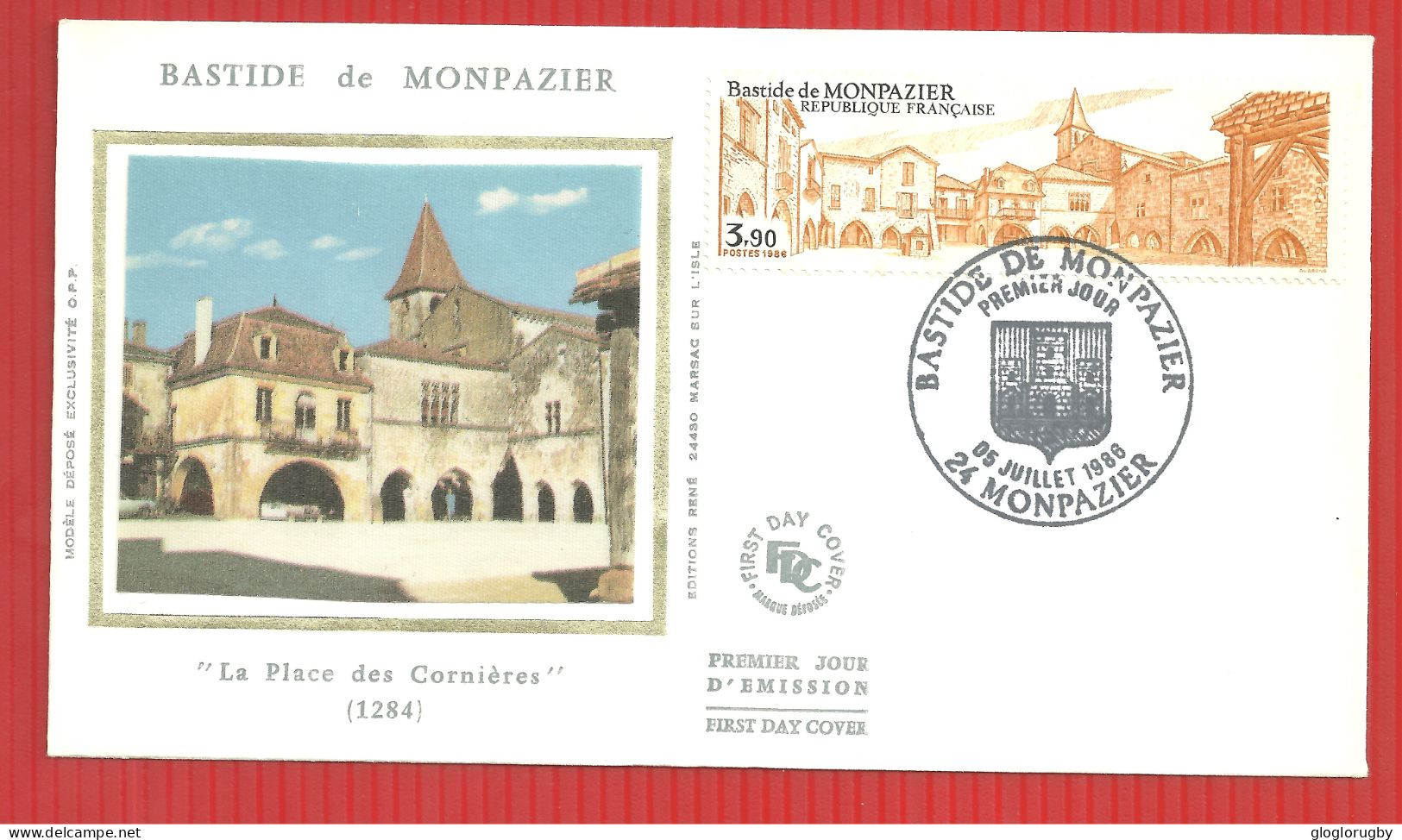 ENVELOPPE  PREMIER JOUR BASTIDE DE MONTPAZIER  5 7 1988 - Abbayes & Monastères