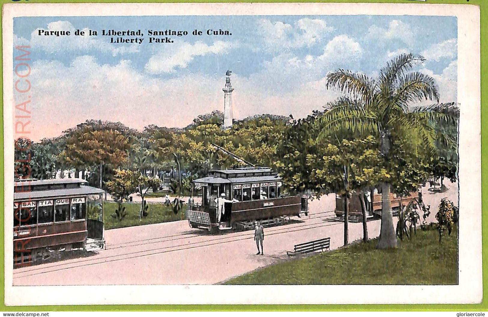 Aa6014 - CUBA- Vintage Postcard - Santiago - Liberty Park - Cuba