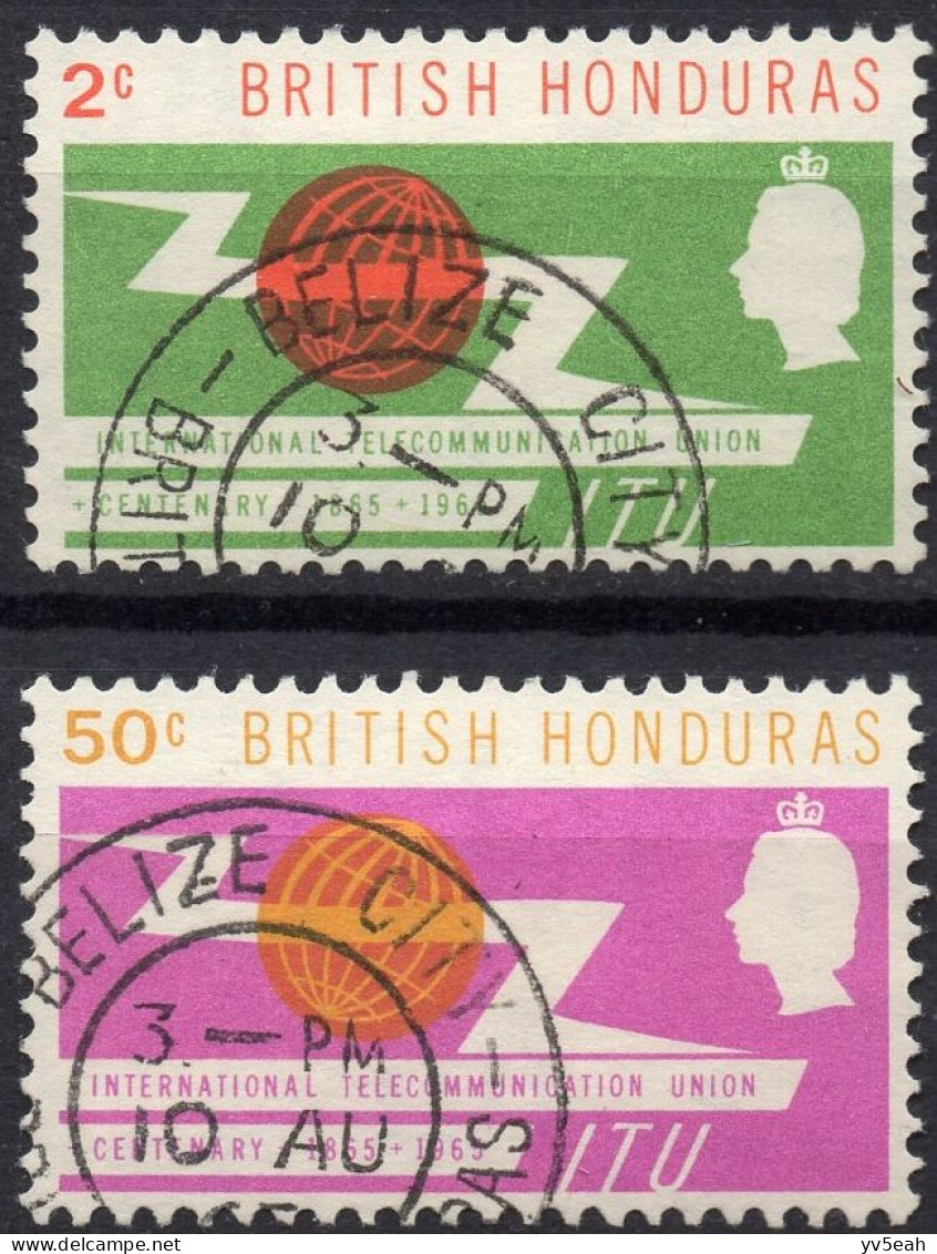 BRITISH HONDURAS/1965/USED/SC#187-8/ ITU ISSUE / INTERNATIONAL COMMUNICATION UNION / FULL SET - Honduras Britannico (...-1970)