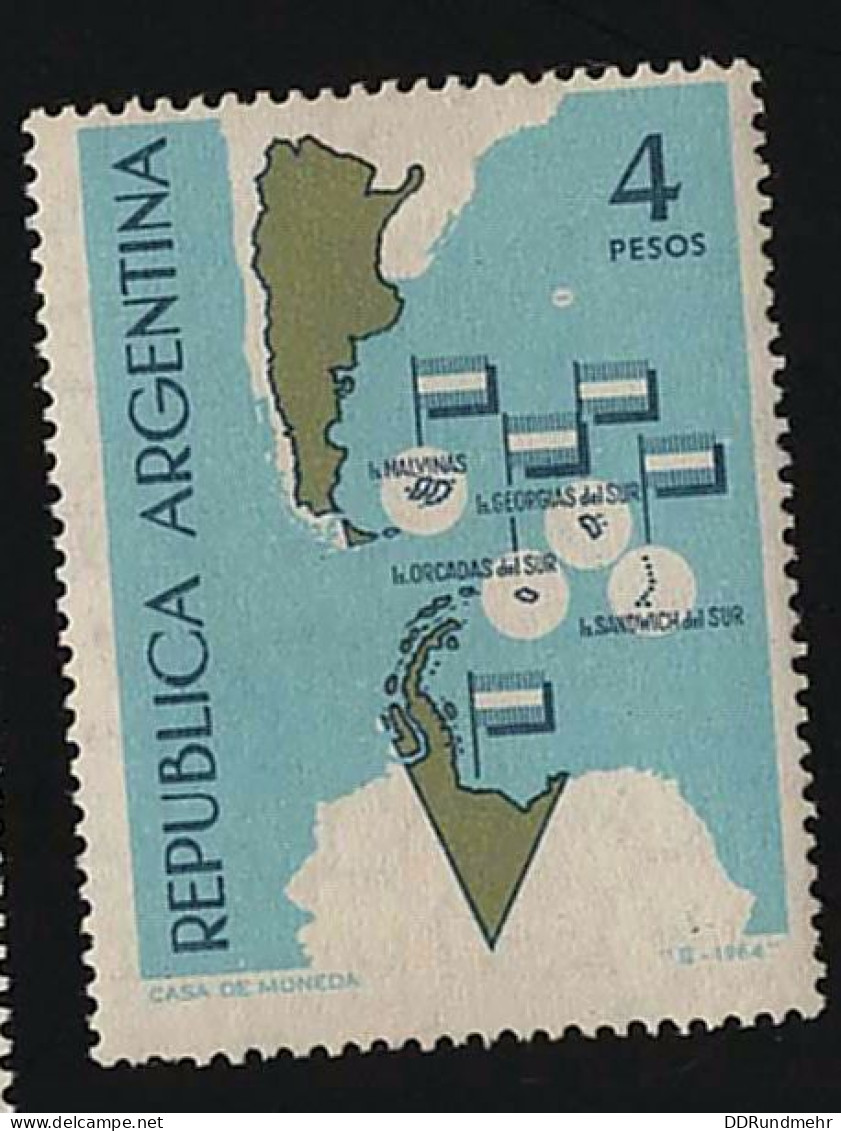 1964 Map Michel AR 835 Stamp Number AR 758 Yvert Et Tellier AR 683 Stanley Gibbons AR 1106 Götig Und Jalil AR 1273 X MH - Usati
