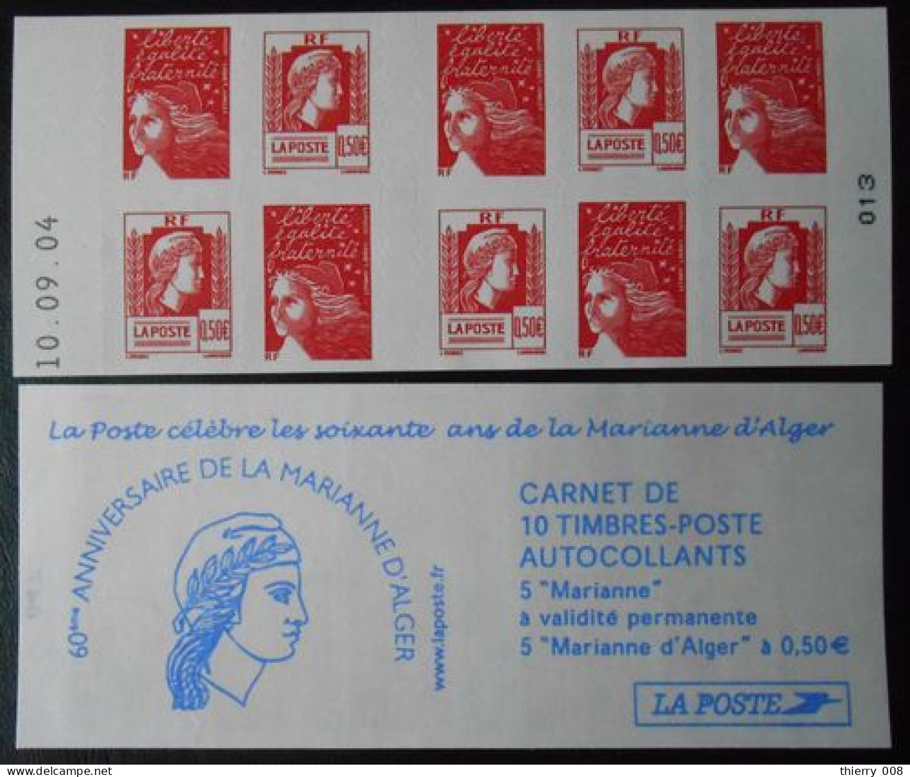 Carnet Marianne Luquet Et Alger 1512 Daté Les Soixante Ans De La Marianne D'Alger - Booklets