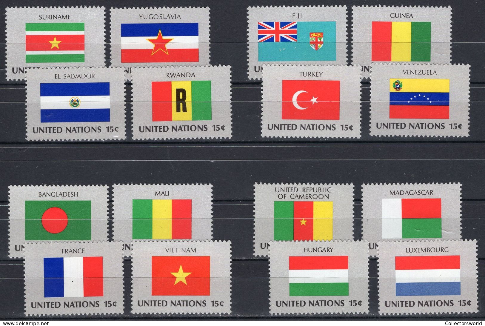 UN New York Complete Serie 16v 1980 Flags Of The UN Members MNH - Ungebraucht