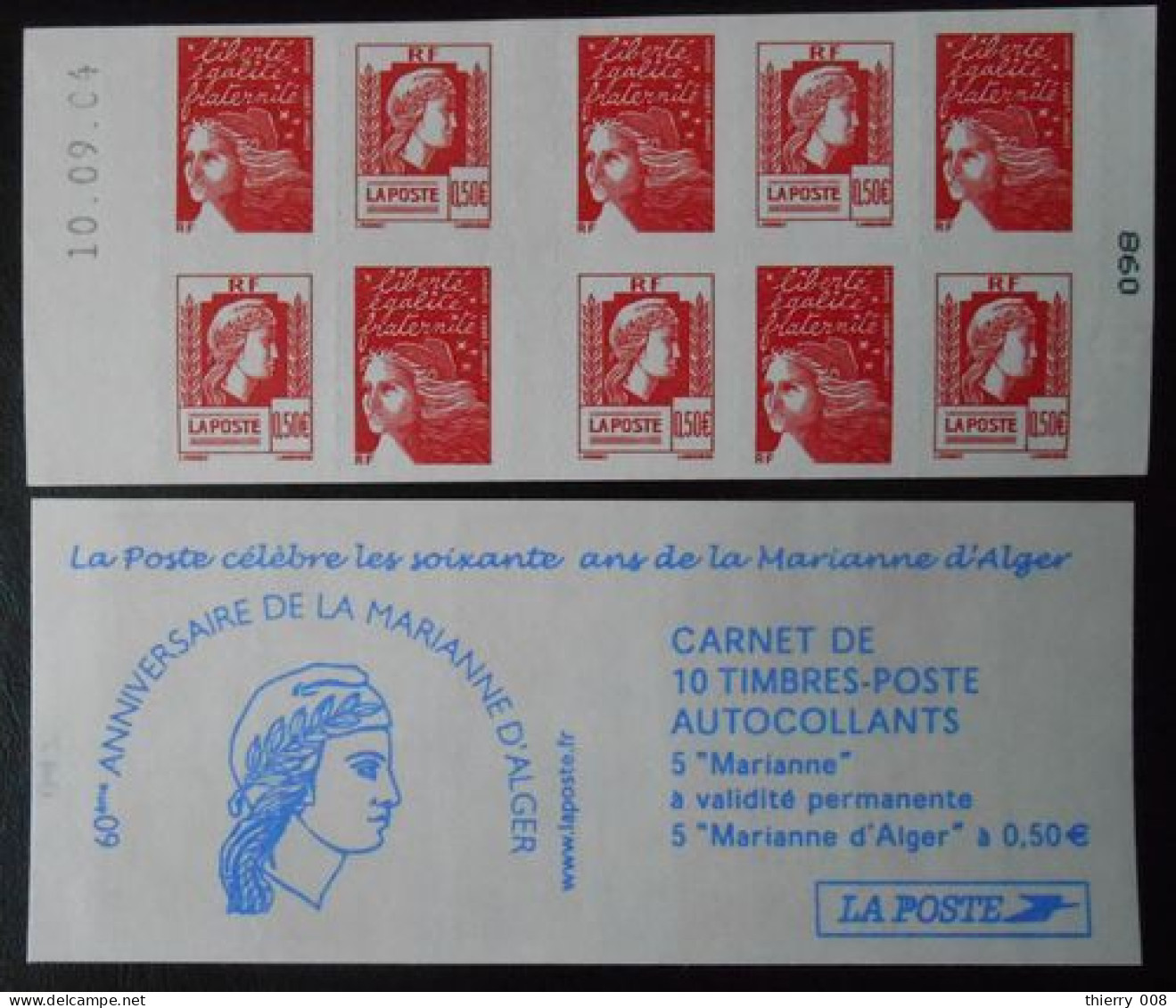 Carnet Marianne Luquet Et Alger 1512 Daté Les Soixante Ans De La Marianne D'Alger - Carnets