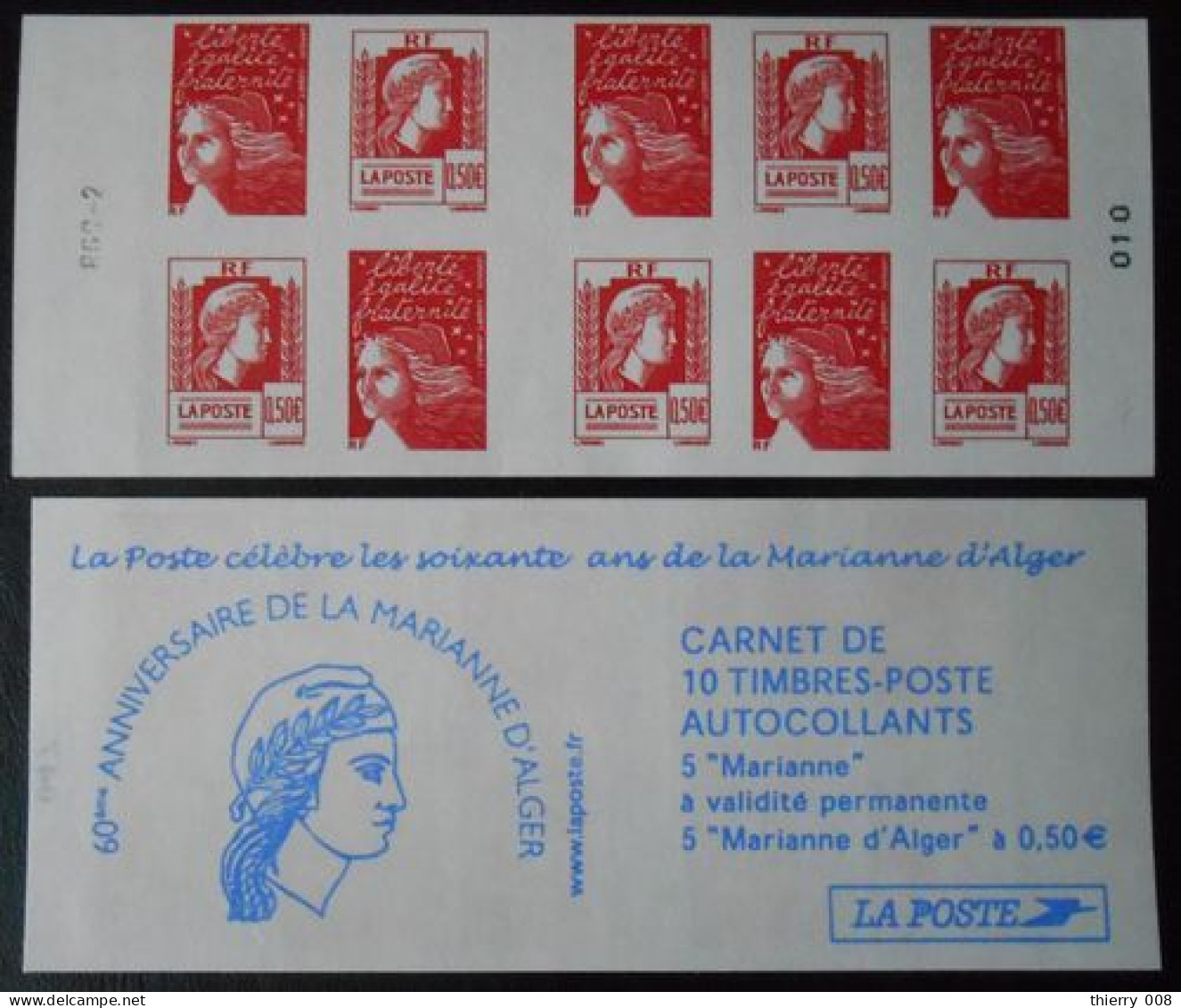 Carnet Marianne Luquet Et Alger 1512 Les Soixante Ans De La Marianne D'Alger - Booklets