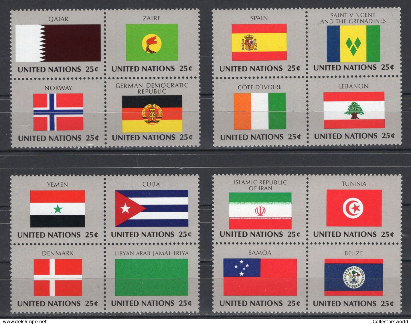 UN New York Complete Serie 16v 1988 Flags Of The UN Members MNH - Ongebruikt