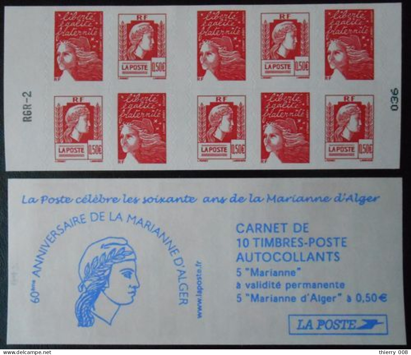Carnet Marianne Luquet Et Alger 1512 Les Soixante Ans De La Marianne D'Alger - Booklets