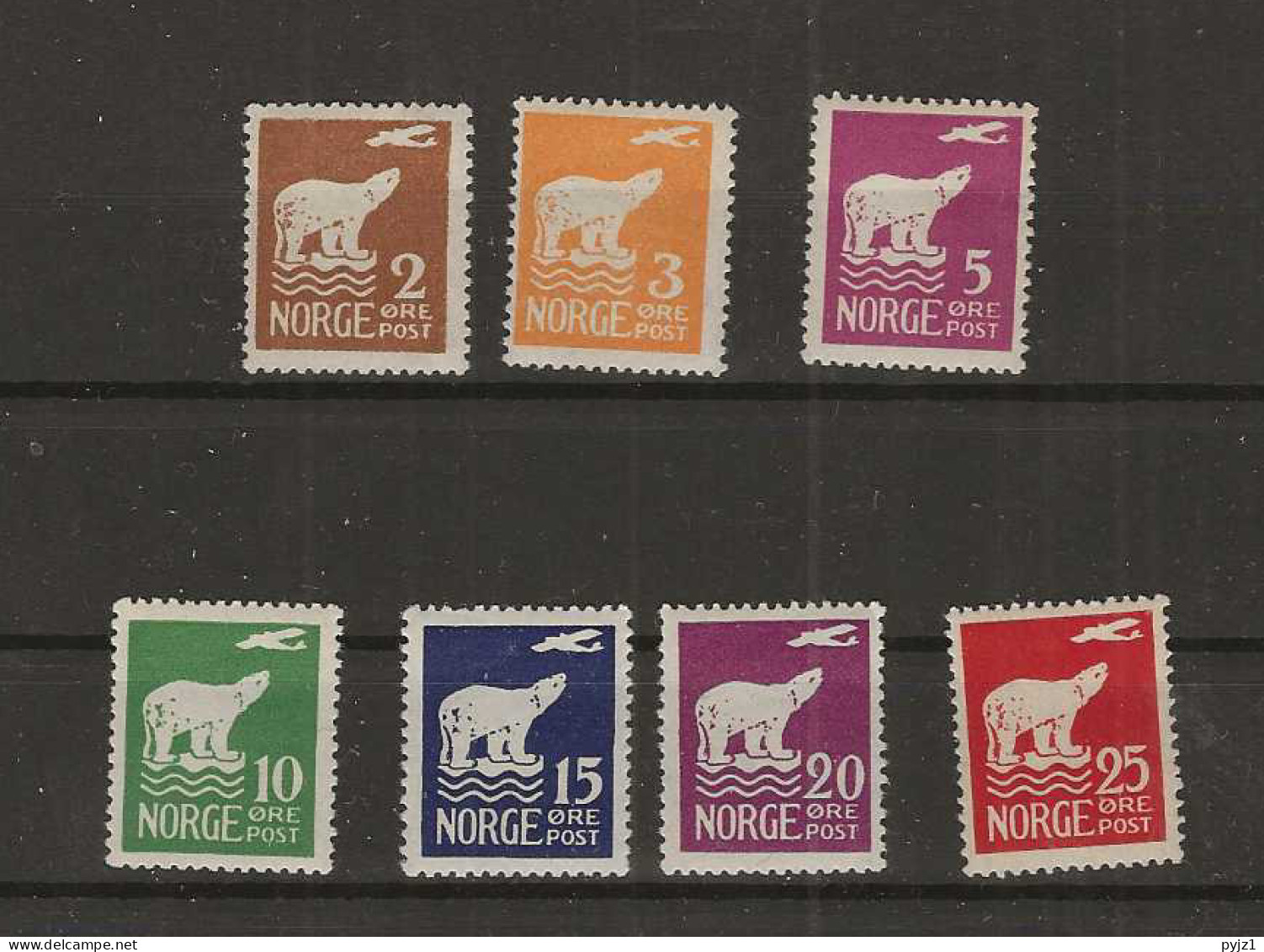 1925 MNH Norway Mi 109-15 Postfris** - Unused Stamps