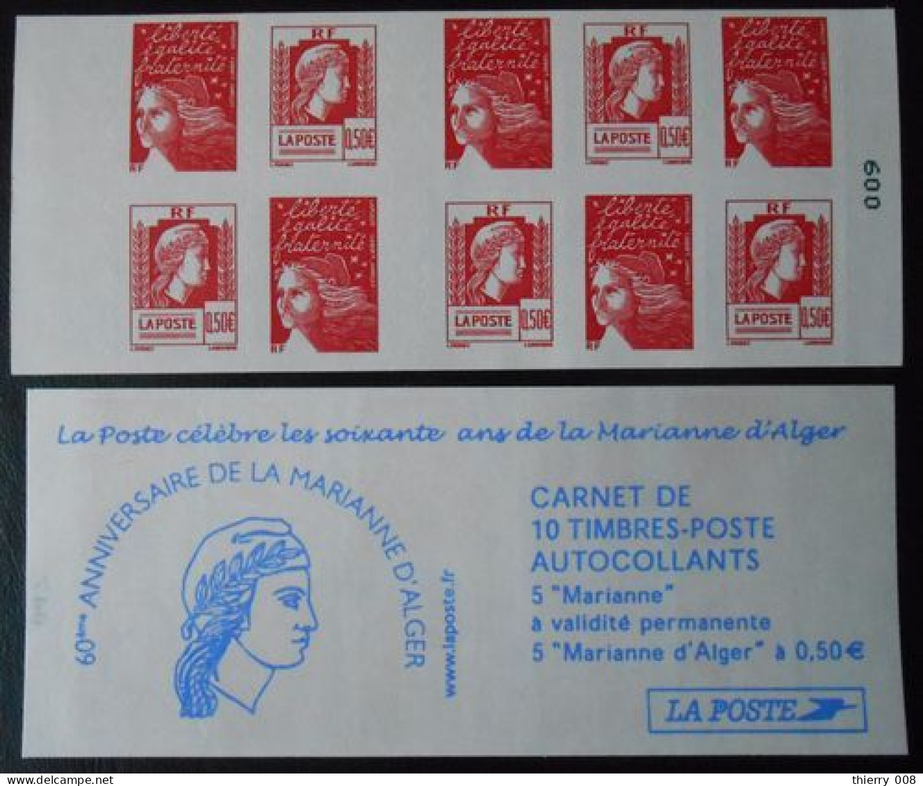 Carnet Marianne Luquet Et Alger 1512 Les Soixante Ans De La Marianne D'Alger - Markenheftchen