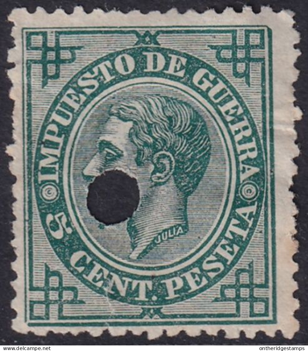 Spain 1876 Sc MR5 España Ed 183T War Tax Telegraph Punch (taladrado) Cancel - Télégraphe