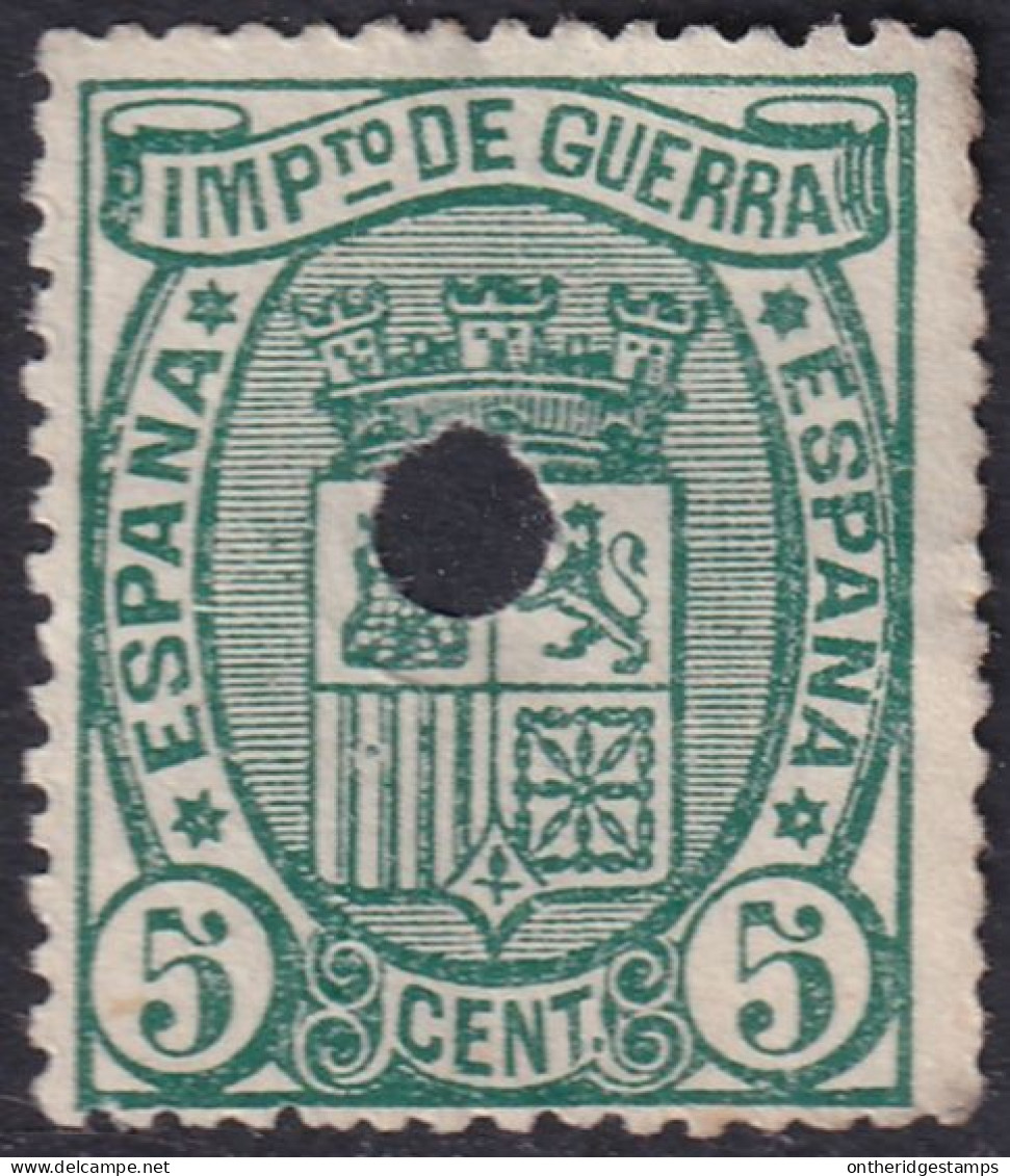 Spain 1875 Sc MR3 España Ed 154T War Tax Telegraph Punch (taladrado) Cancel - Télégraphe