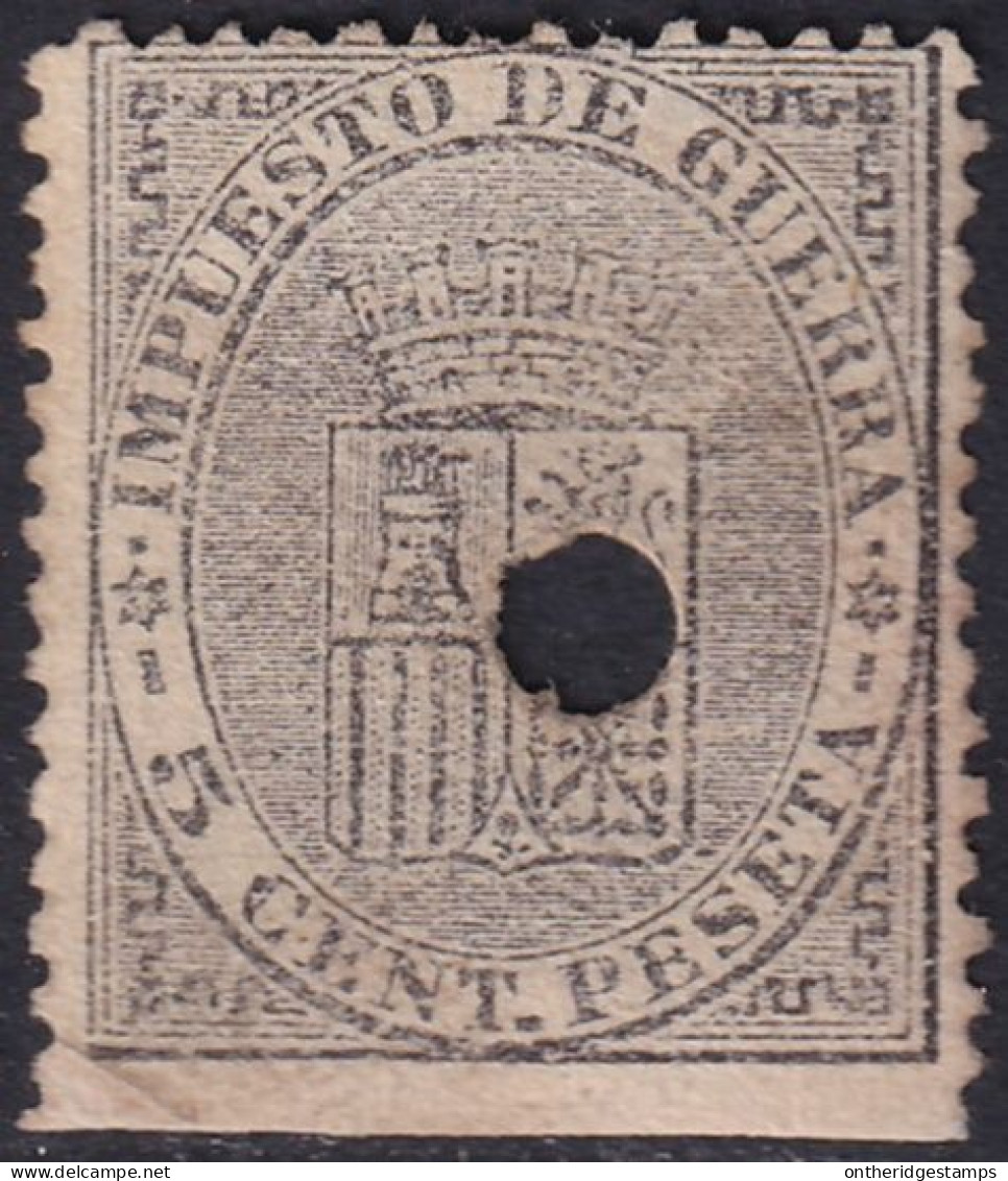 Spain 1874 Sc MR1 España Ed 141T War Tax Telegraph Punch (taladrado) Cancel - Telegrafen