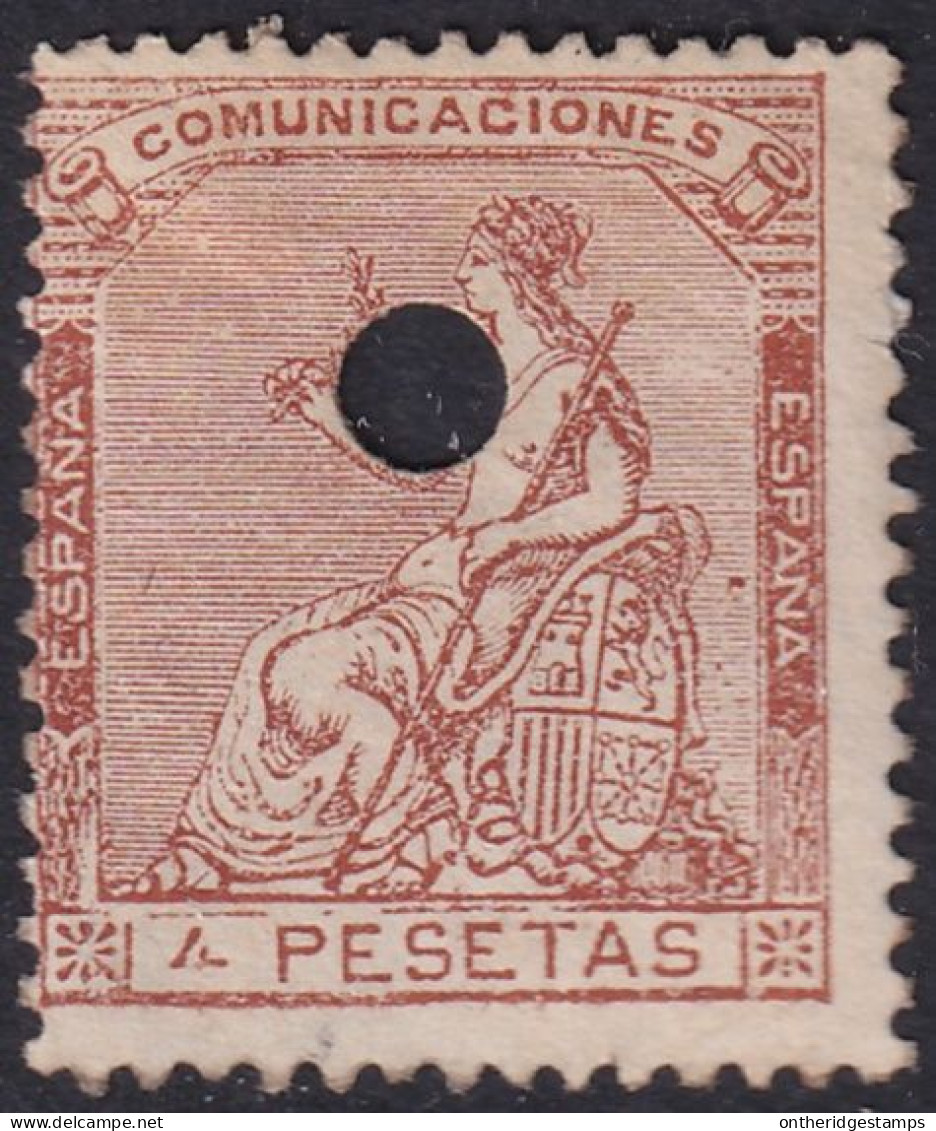 Spain 1873 Sc 199 España Ed 139T Telegraph Punch (taladrado) Cancel - Telegrafen