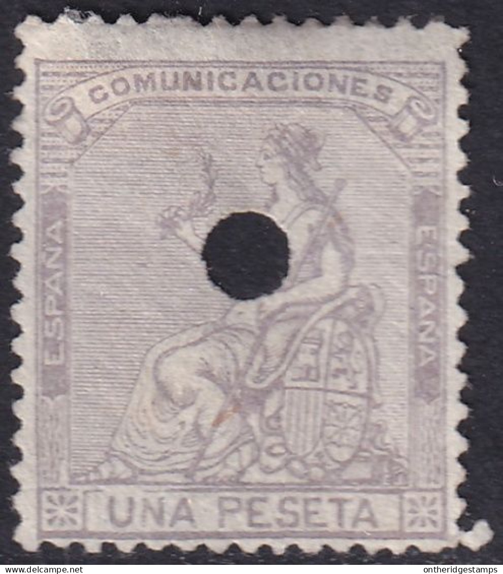 Spain 1873 Sc 198 España Ed 138T Telegraph Punch (taladrado) Cancel - Telegraph