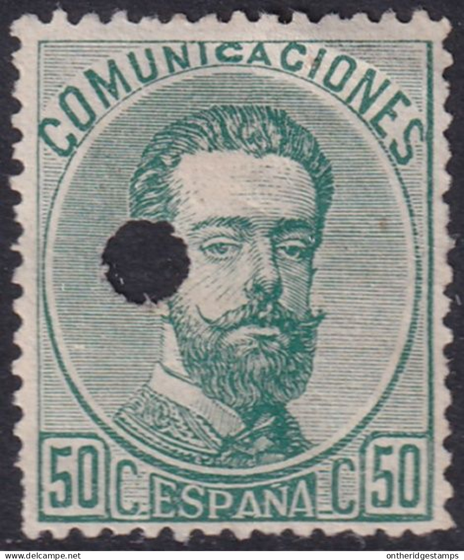 Spain 1872 Sc 186 España Ed 126T Telegraph Punch (taladrado) Cancel - Telegrafen